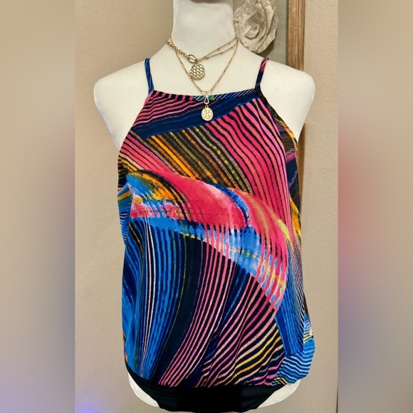 Hello Miss Multi Color Bodysuit! Size Large Made is the US NWOT - Picture 1 of 9